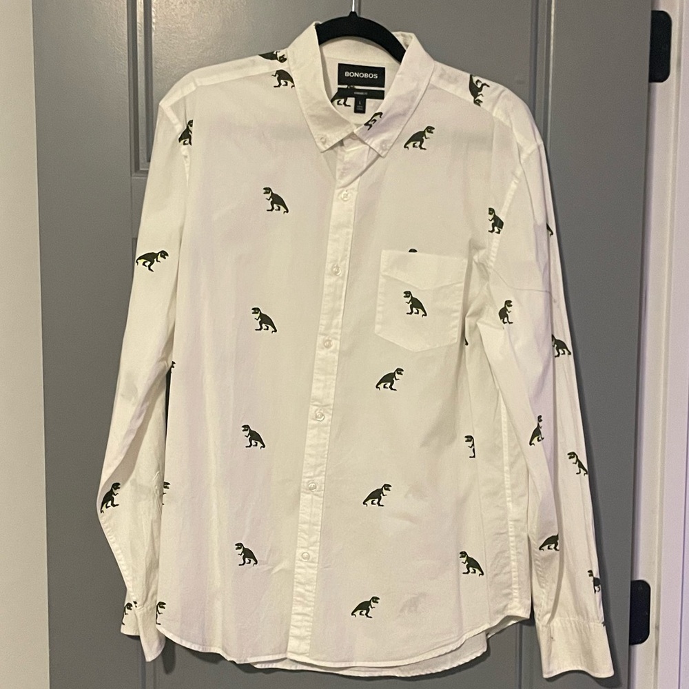 Men’s Bonobos dinosaur button down